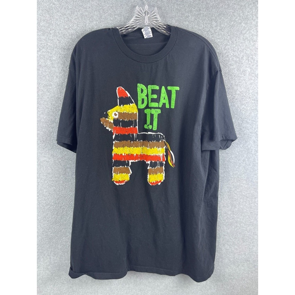 Beat It Piñata Shirt Size 2XL Black Short Sleeve Tee Birthday Party Funny